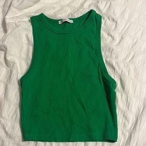 Green Zara crop top